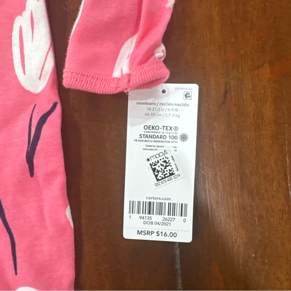 1 Preemie 3 Newborn 4 Piece Baby Girl Clothes Set  Carters And Little me. - Picture 9 of 10